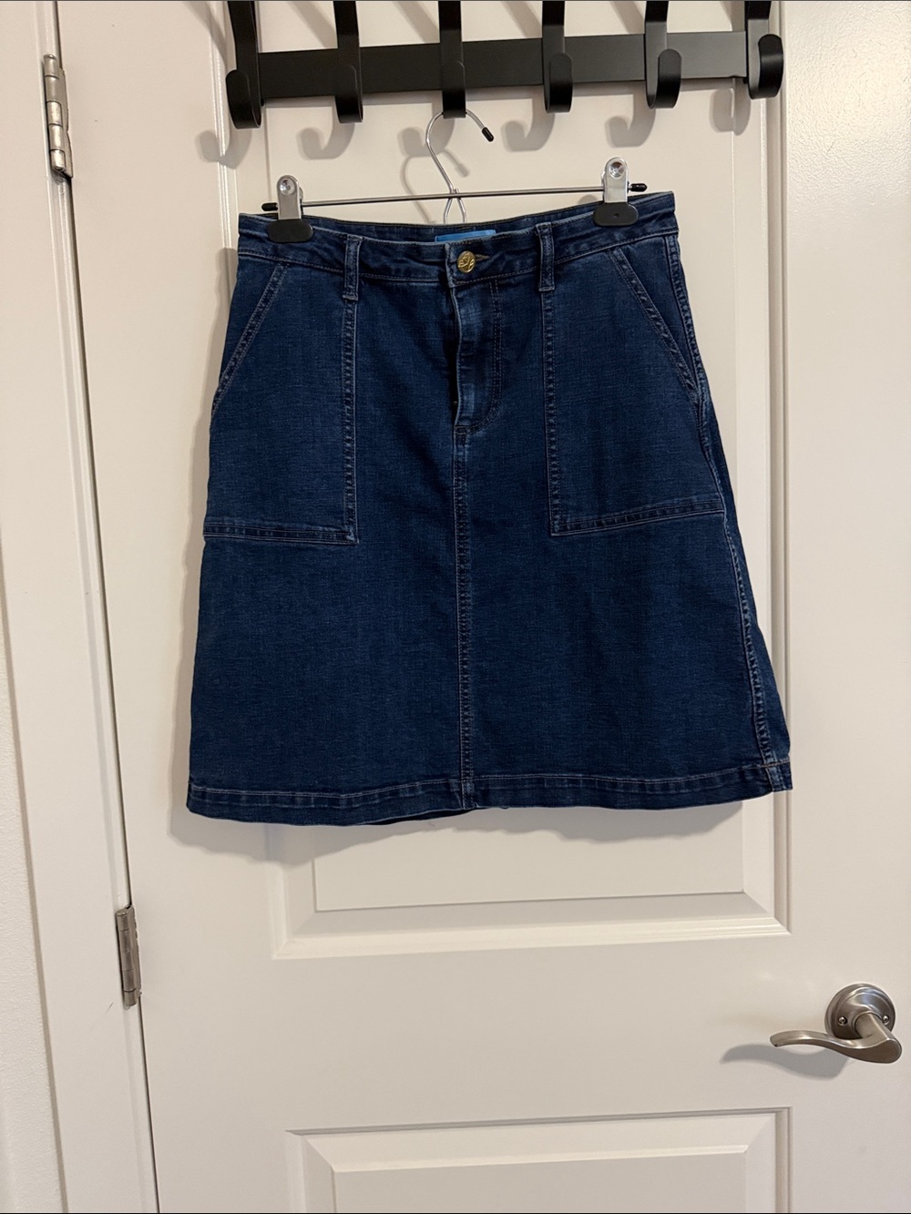 Draper James Dark Blue Denim A-Line Skirt